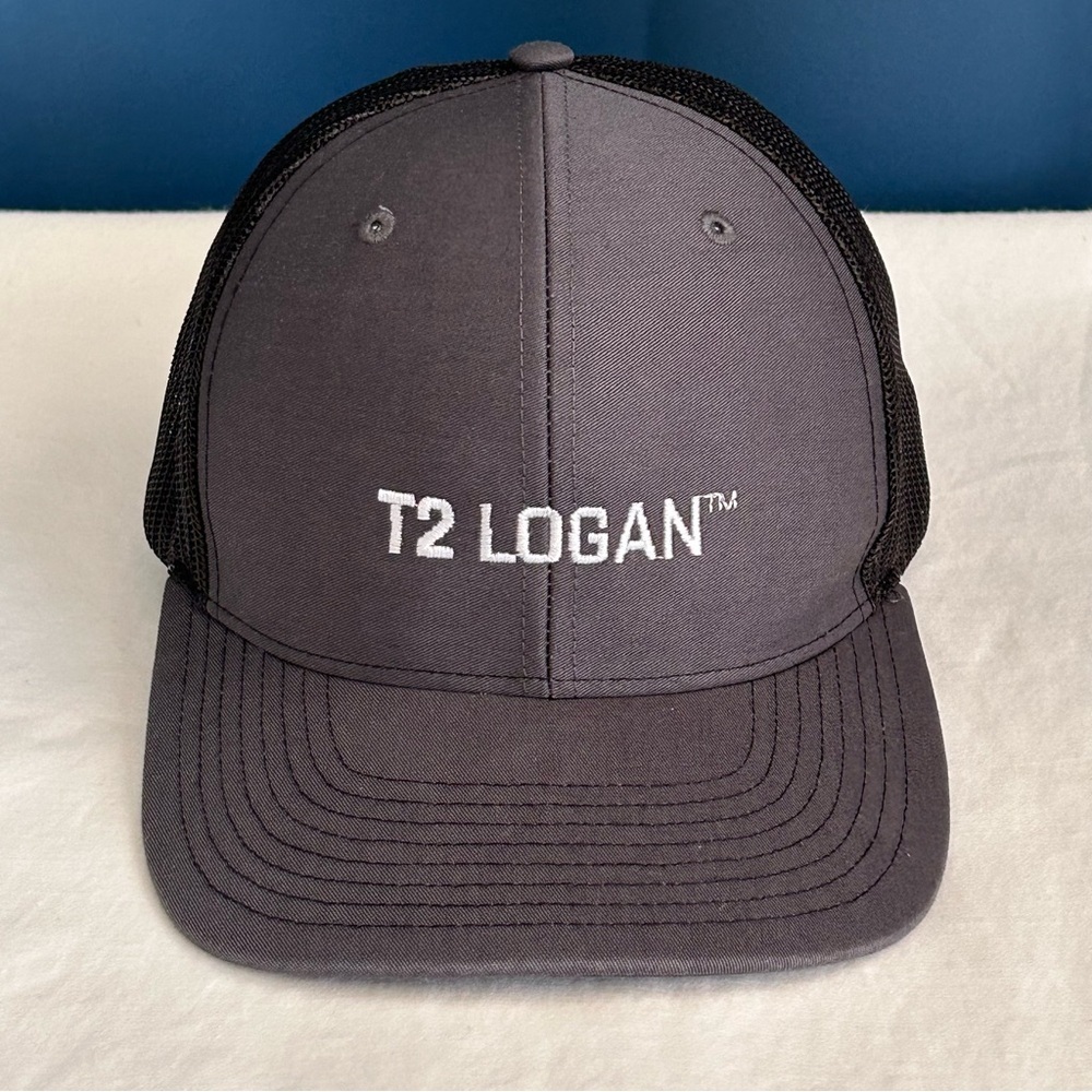 T2 Logan Logo Richardson 112 Trucker Hat Snapback OSFM Adjustable Cap Black